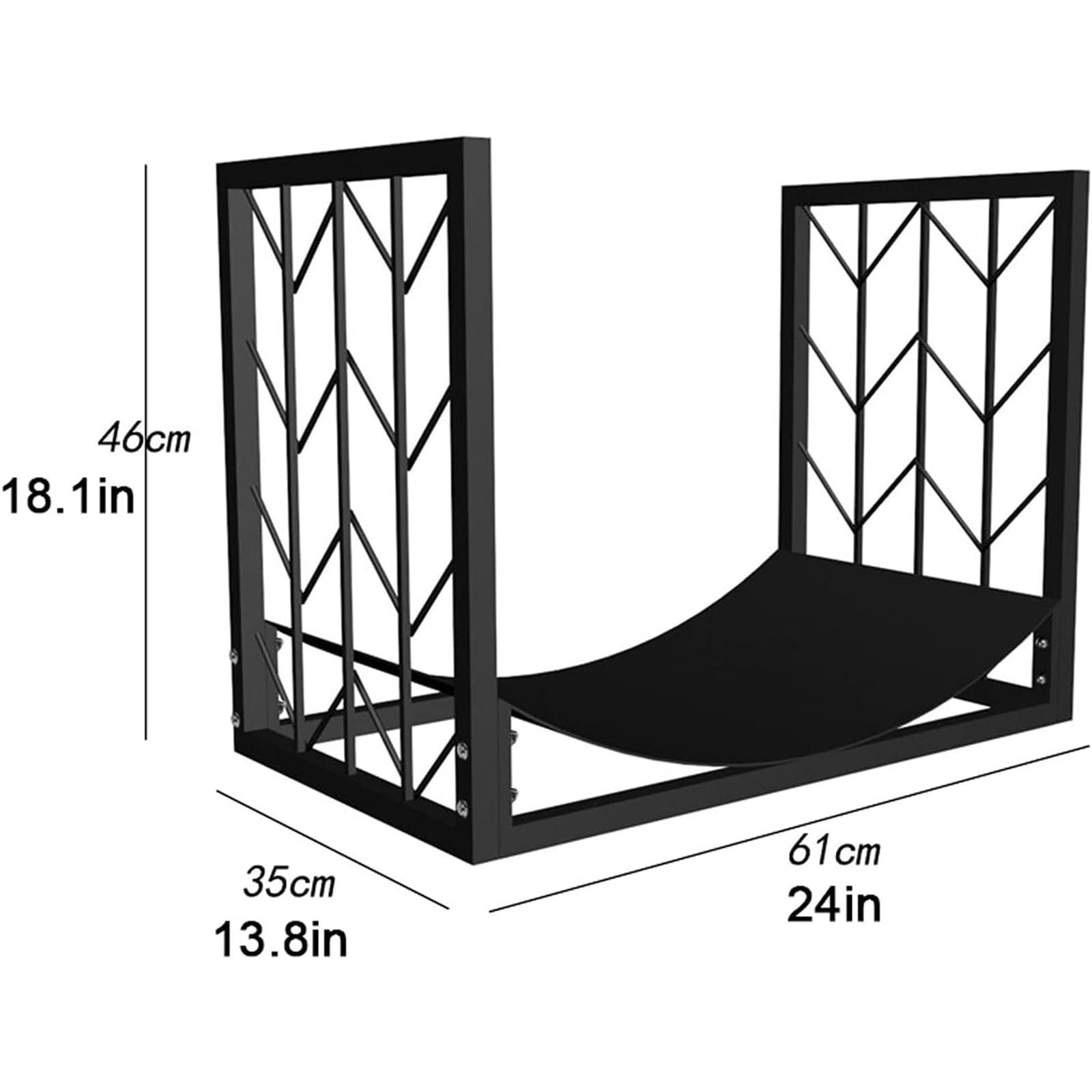 Étagère à bois de chauffage, support de rangement en métal robuste pour intérieur et extérieur, support en bois durable pour cheminée, solution de rangement efficace pour bois