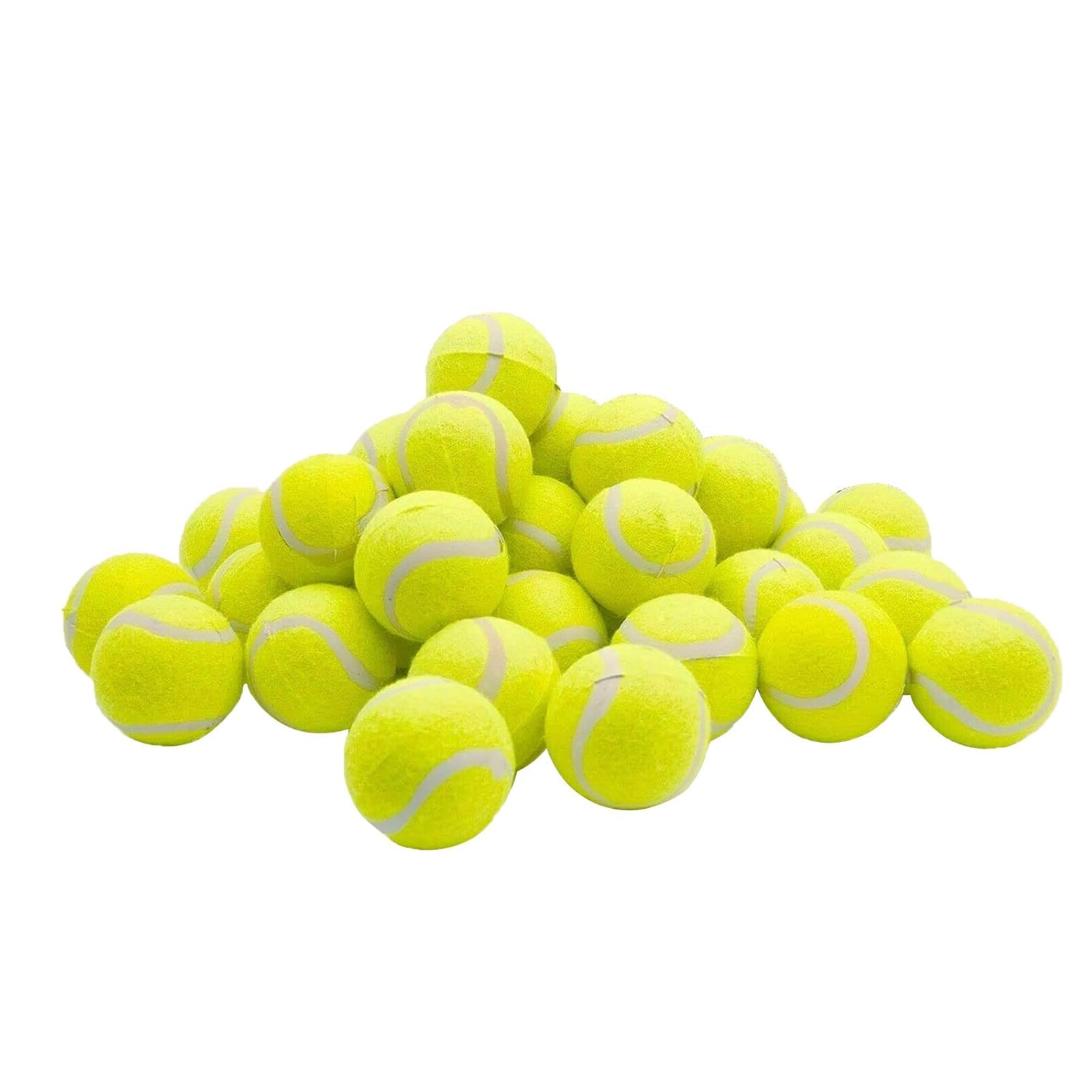 PNJB Yellow Tennis Balls, Practice Tennis Balls With Portable Mesh Carry Bag, Ideal For Sports, Pet Play, Dog Training, Throwing Machine, Heavy Duty, (6 Pack)