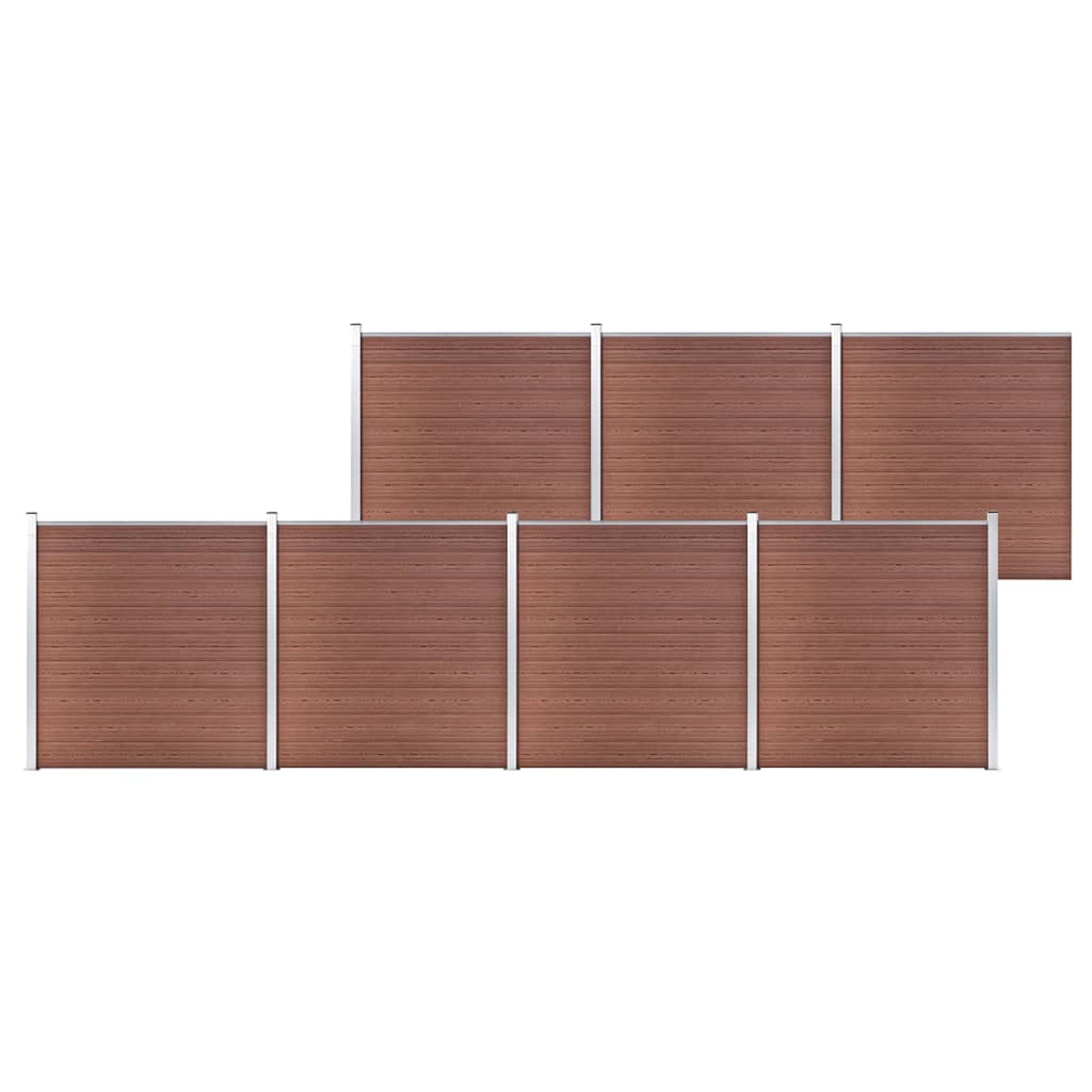 BaraSh Gartenzaun WPC 1218x186 cm Braun Steckzaun FüR Hunde Zaun Zum Stecken