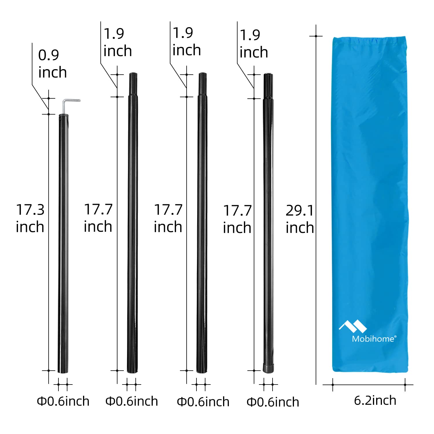 Toldo desplegable de 8.2 x 8.2 pies, sombrilla deportiva portátil instantánea, fácil de instalar y quitar, con protección solar y una pared de sombra incluida (azul toldo) 6