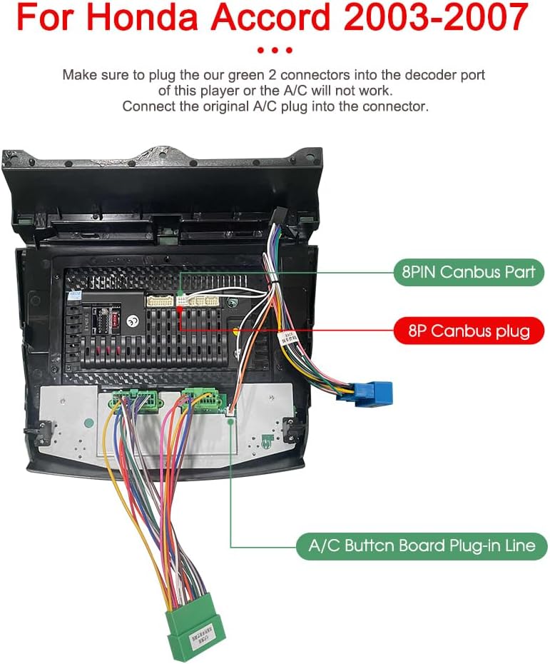 UNITOPSCI 4G+64G Android Car Radio for Honda Accord 2003-2007 CarPlay Android Auto GPS Navigation 10.1" HD 1280 * 720 Touchscreen DSP 32EQ BT 5.0 FM/RDS Mirror Link WiFi Backup Camera Mic