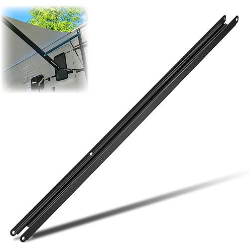 50" RV Awning Inner Drive Arm, Compatible with Solera Regal 69" Assemblies, Precision-Fit 50"x1.75" Black Aluminum Rail, Anti-Rust Powder-Coated Replacement