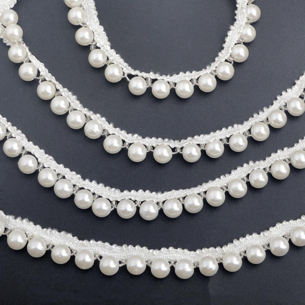 Amazon.com: Kuasting 10 Yards Faux Pearl Bead Tassel Fringe Trim