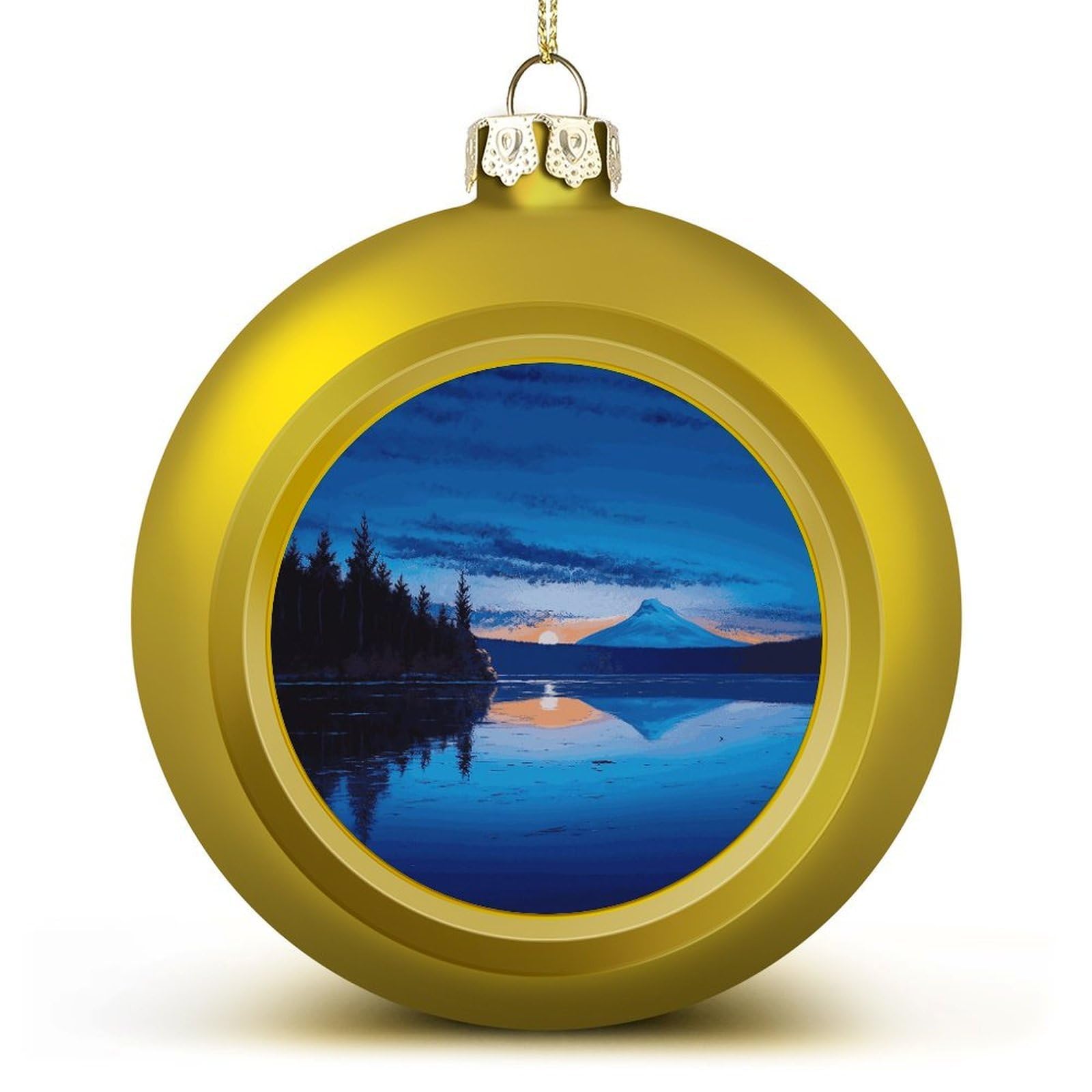 Boules de Noël suspendre bleu coucher de soleil incassables et légères