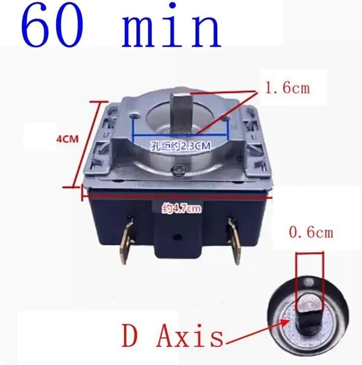 Universal 15/30/60/90/120 Mins Timer 250V 16A Timer Switch DKJ-Y for Electric Oven Pressure Cooker Rice Cooker Spare Parts(D Axis 120 min)