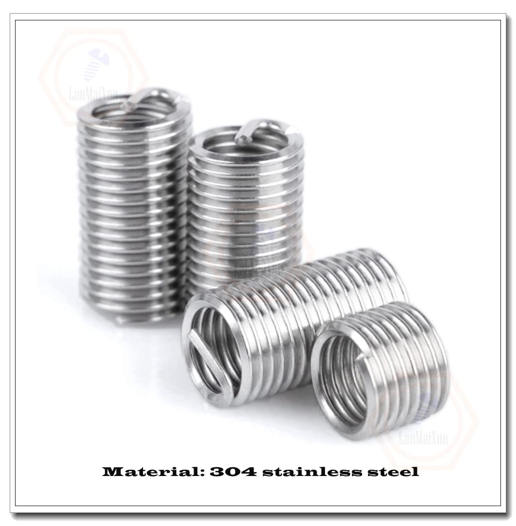 20pcs M10-1.5×3D Wire Thread Insert Assortment Metric,Stainless Steel Helicoil Type Thread Repair Insert
