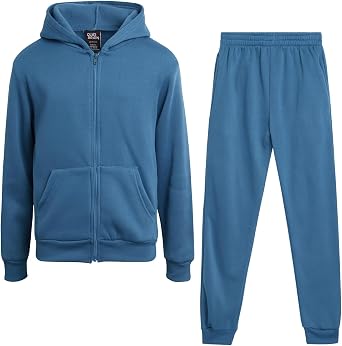 Quad Seven Boys 2 Piece Fleece Zip Hoodie and Athletic Jogger Sweatsuit