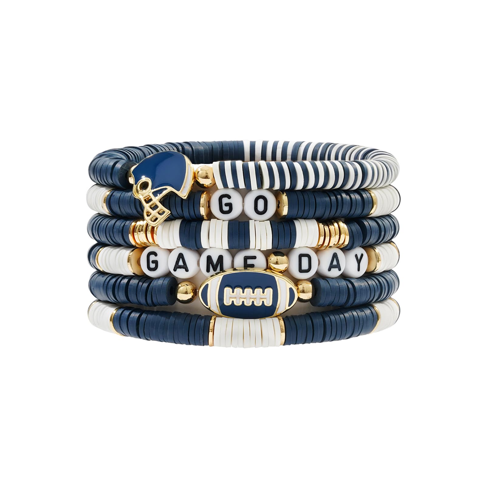 Braccialetti verdi da donna Messaggio ispiratore impilabile Perline di argilla Pietra di Set elasticizzato con perline Amicizia Boho Gioielli fatti a mano