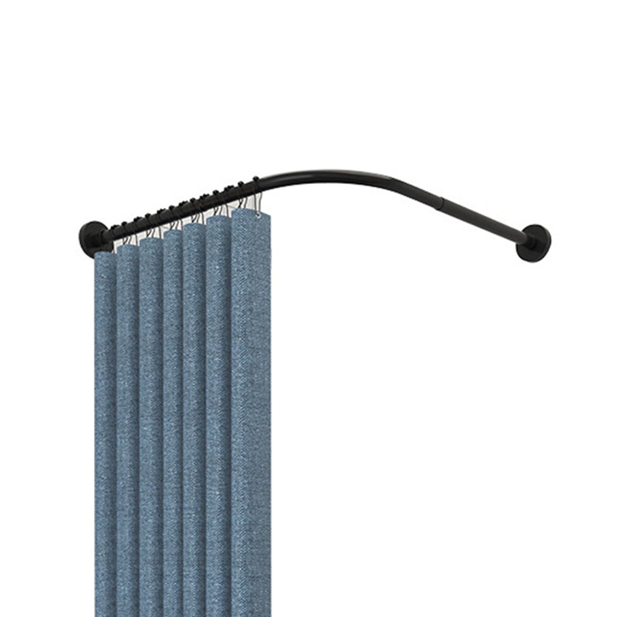 Barra de cortina de ducha de esquina de acero inoxidable, barra de baño ajustable montada en la pared, diseño telescópico para bañera y ducha, perfecta para decoración del hogar y aniversarios