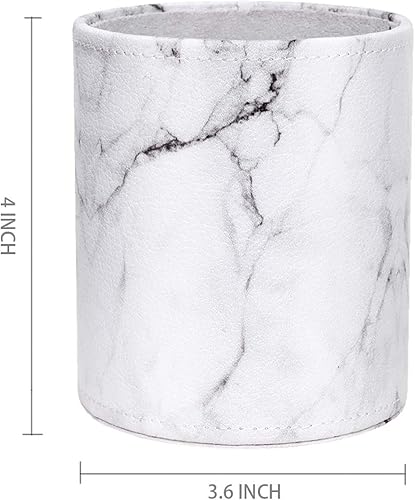 Vista 101 de WAVEYU Soporte para bolígrafos para mujeres y niñas, taza de lápices, decoración de escritorio de mármol, soporte para brochas de maquillaje