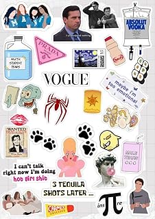 Generic Fashion Modern Laptop Stickers, 5 Count, Matte Finish, Vinyl Material, Indoor Use, Laptop Sticker