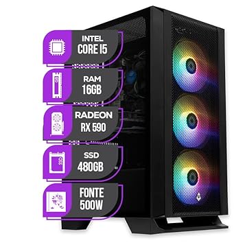 PC Gamer Mancer, Intel i5 8ª Geração, RX 590 8GB, 16GB DDR4, SSD 480GB, 500W 80 Plus
