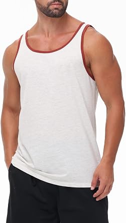 Mens Muscle Tank Top Athletic Sleeveless Shirt Breathable Cotton/Polyester Blend for Gym and Casual Wear