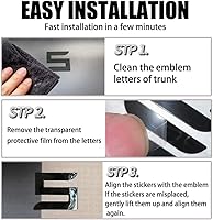 Vista 6 de 5 piezas de calcomanías de emblemas de letras compatibles con Tesla Model Y Juniper, decoración de logotipo del maletero trasero para Y Negro