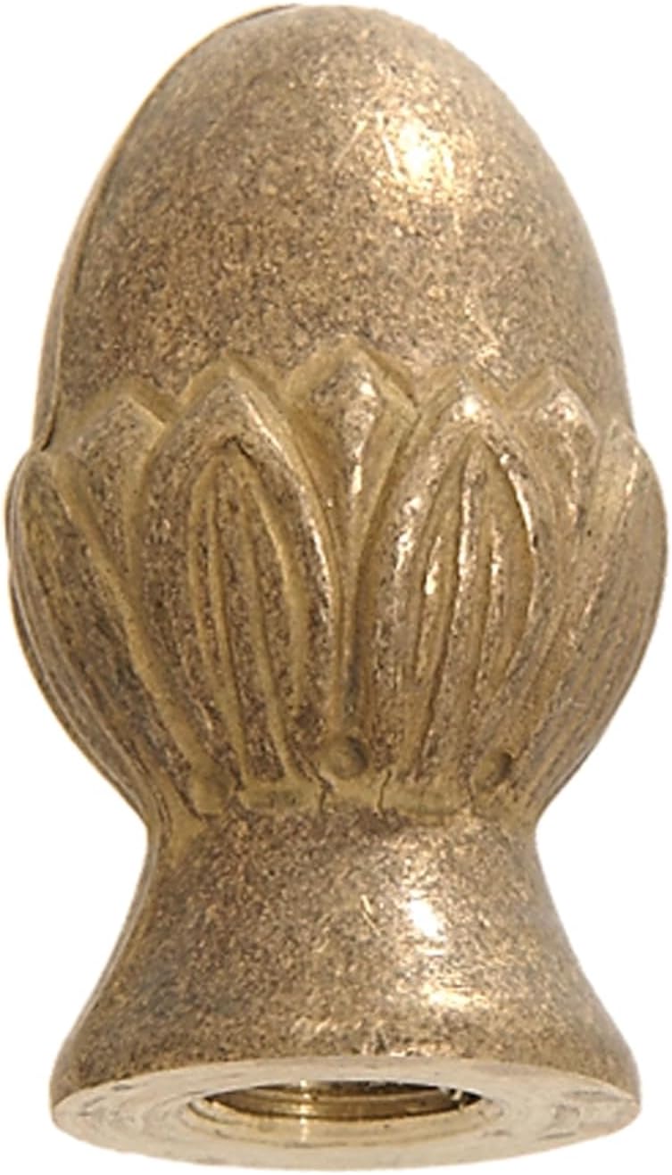 B&P Lamp® 1 5/8" Ht., Brass Acorn Finial, Tap 1/8F, Unfinished