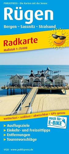 Rügen, Bergen - Sassnitz - Stralsund: Radkarte mit Ausflugszielen, Einkehr- &amp; Freizeittipps, wetterfest, reißfest, abwischbar, GPS-genau. 1:75000 (Radkarte: RK)