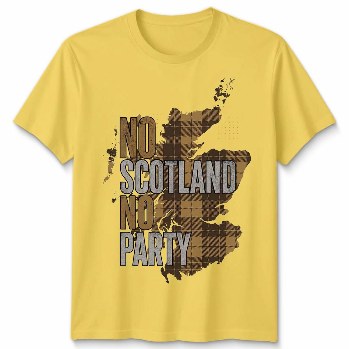 ATTAR APPAREL No Scotland No Party Unisex Football T Shirt Scottish Flag Soccer Fans Navy Gold Scotland Slogan Graphic Tee Unisex 3XL — image 1