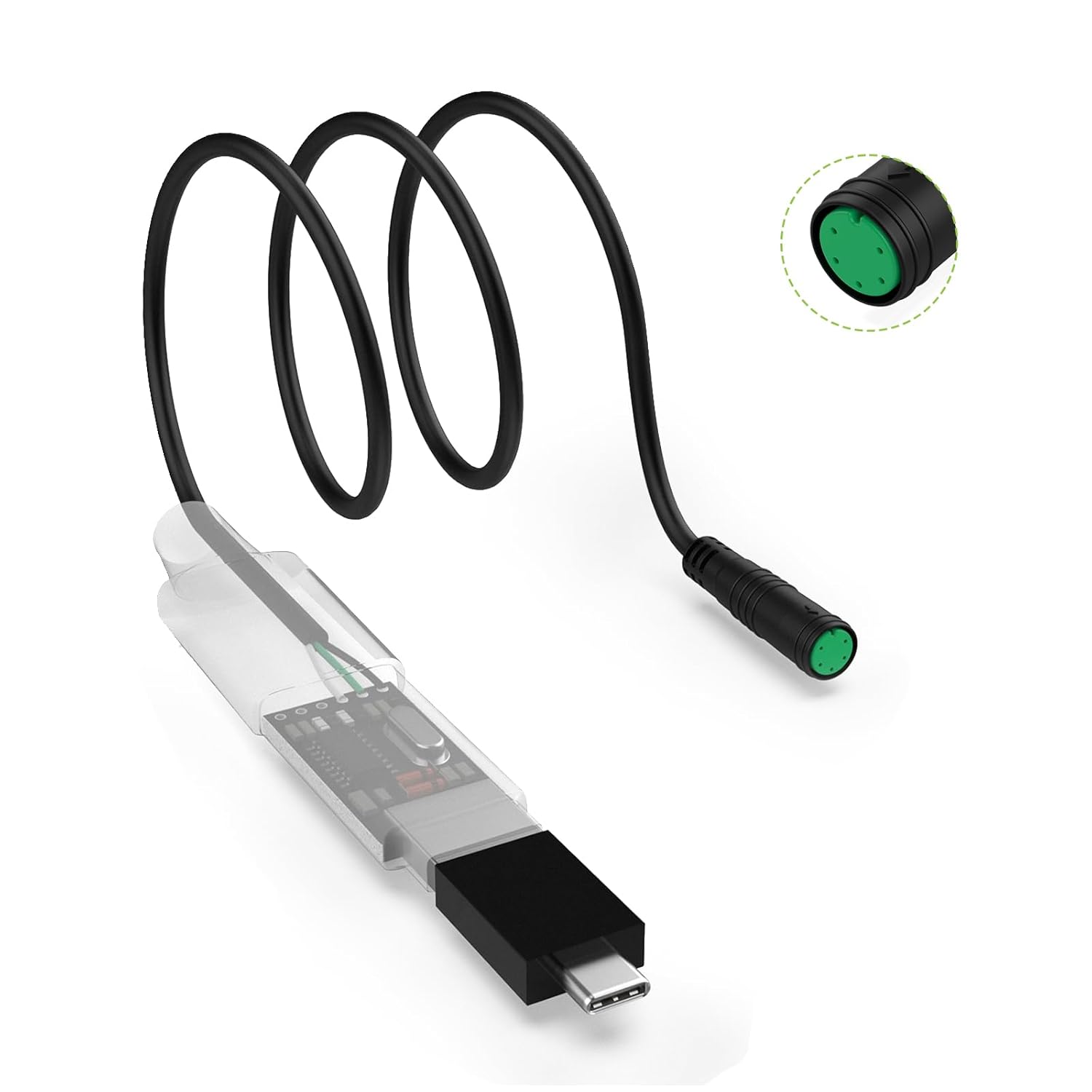 Ebike USB Programming Cable: 39.4" (100CM) for Bafang Mid Drive Kit (HD BBS01/BBS02, 8fun Mid Motor & G0900 Hub Motor) - Change Parameters, Compatible with PC & Smartphone