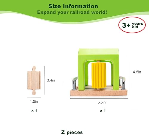 Miniatura 3 de Estación de lavado de autos de madera con camión de tren, paquete de expansión compatible con juego de tren de ferrocarril, accesorio de tren de