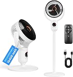 Lepwings Ventilatore a piantana silenzioso con telecomando, 2-in-1 ventilatore portatile 10400 mAh, ricaricabile tramite USB-C, oscillazione a 90° e inclinazione a 120°, ventilatore da tavolo e a - 1