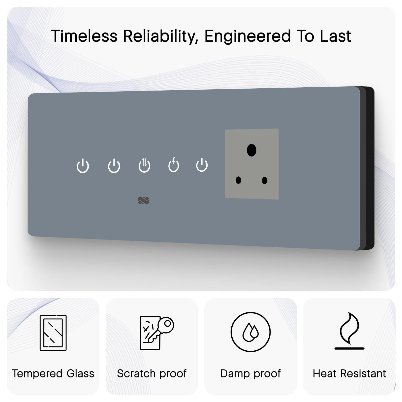 Iotics Smart Wifi Switch Board: 4 x Switch & 1 Smart Plug Module. Touch Control, Remote, App Control. Voice Control with Alexa & Assistant.Smart Touch Switch Board For Home Automation(Grey),240 Volts — Amazon image 4