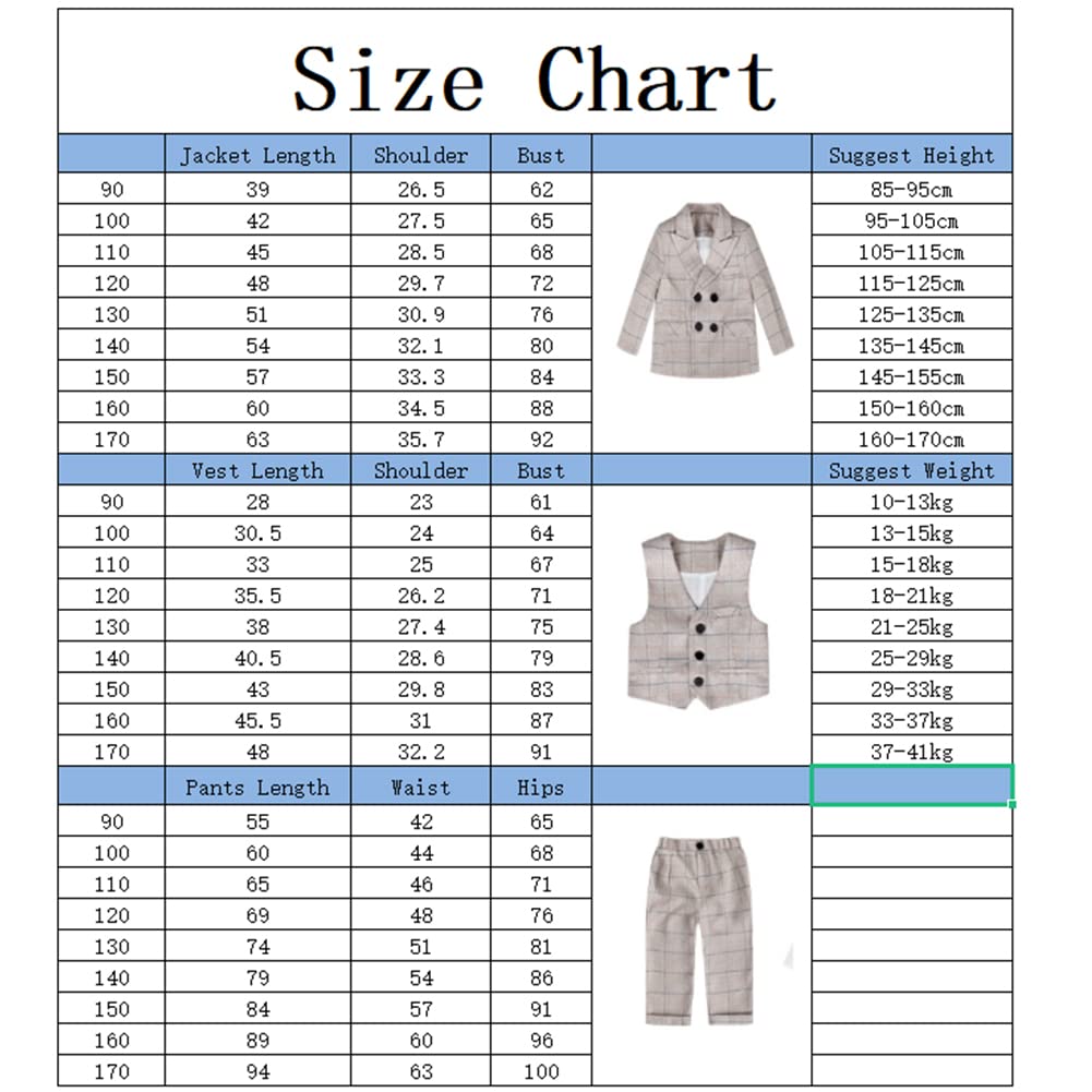 GUOCU Ropa Ninos,Traje de Boda para Niño Caballero Esmoquin Traje Formal de Ceremonia Graduación Bautizo Trajes de Ajustado Chicos Conjunto de Camisa Chaqueta Chaleco Pantalón Pajarita/Corbata