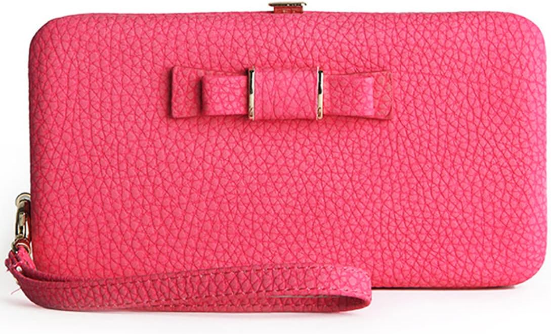 Women Bowknot Wallet Long Purse Phone Card Holder Clutch Large Capacity Pocket