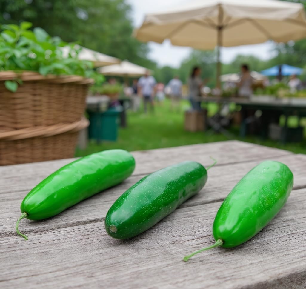 3 Pcs Artificial Lifelike Green Cucumber Fake Vegetable Decoration