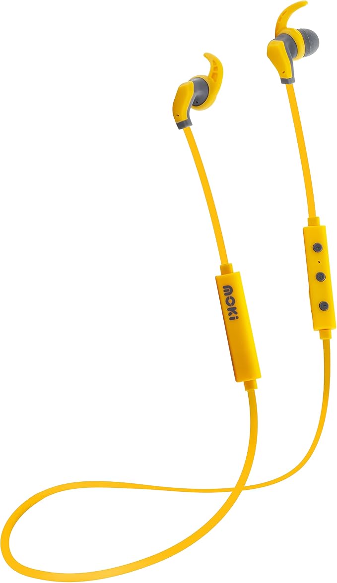 Moki Hybrid Wireless Bluetooth Earphones Headset w/Mic For Smartphones Orange