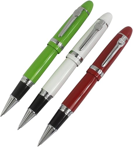 Miniatura 2 de 3 bolígrafos Jinhao 159 Big Barrel Rollerball en 3 colores (rojo, blanco, verde) juego de bolígrafos que equilibra bien la escritura suave, con