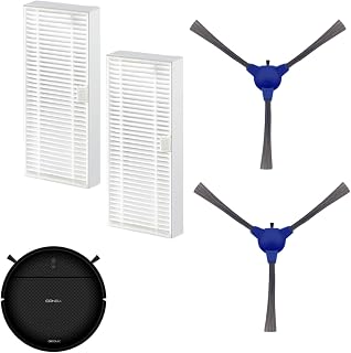 Roboparts® Recambios Compatibles con Cecotec Conga M10 / M10 Xtreme. Pack de 2 Filtros Hepa y 2 Cepillos Laterales Repuesto para Robot Aspirador