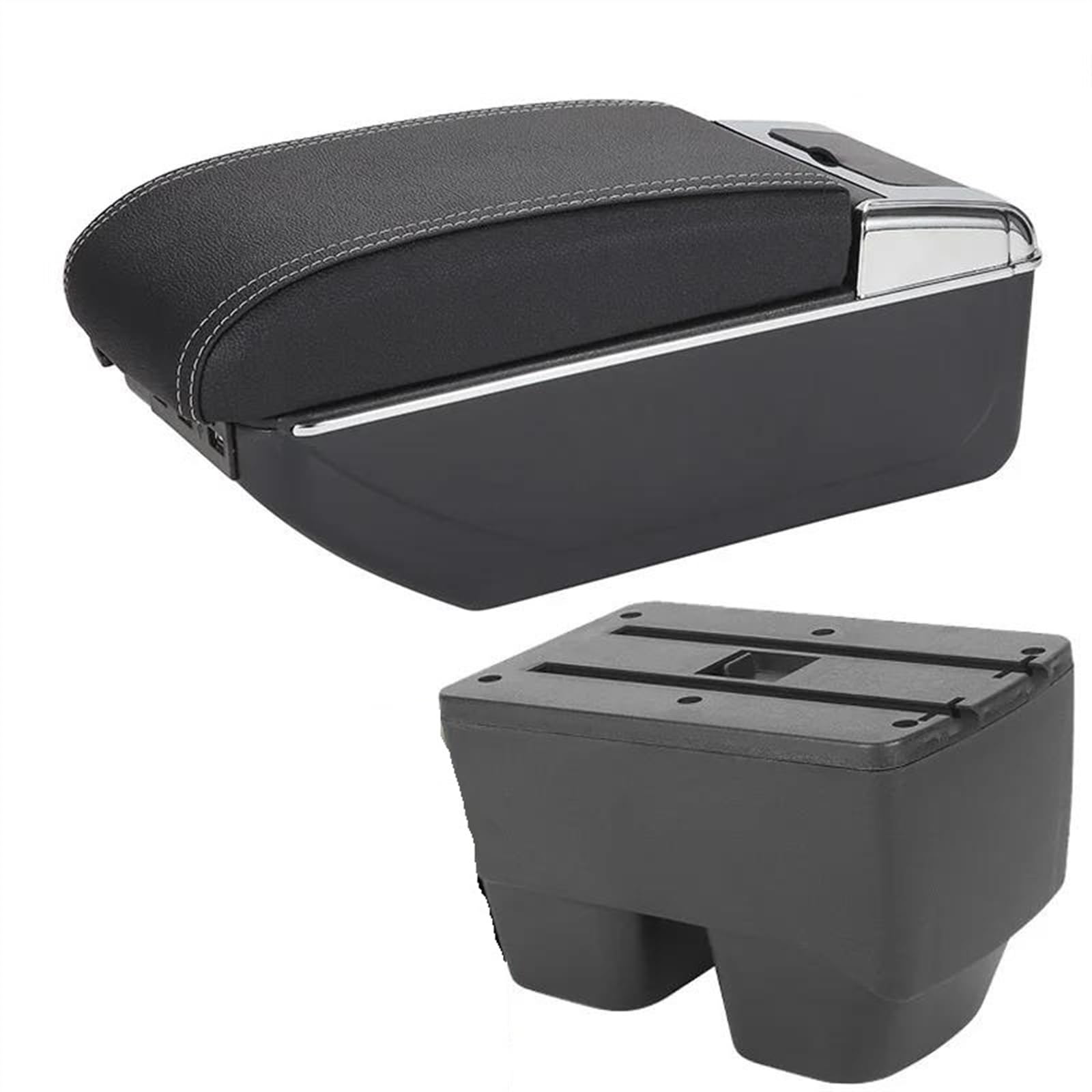 NOHEEU Car Armrest Box Storage Dedicated Retrofit Parts Interior Accessorie For Yaris SUV Cross(B3 Black white 7USB)
