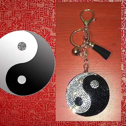 Popfizzy Bling Yin Yang Keychain Accessories for Women, Rhinestone Bag Charms, Yin Yang Gifts for Women and Girls4