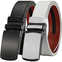 Men Leather Belt Metal Automatic Buckle Belts Business Work Ratchet Strap