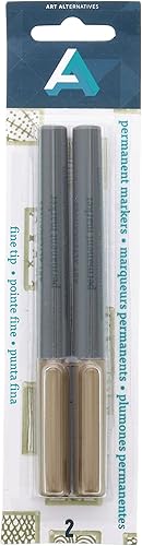 Vista 29 de Art Alternatives Marcador permanente, juego de 2 marcadores, negro Negro -,Ladrillo,Oro,Gris,Verde,Lavanda,Dorado metálico,Azul marino,Rosa