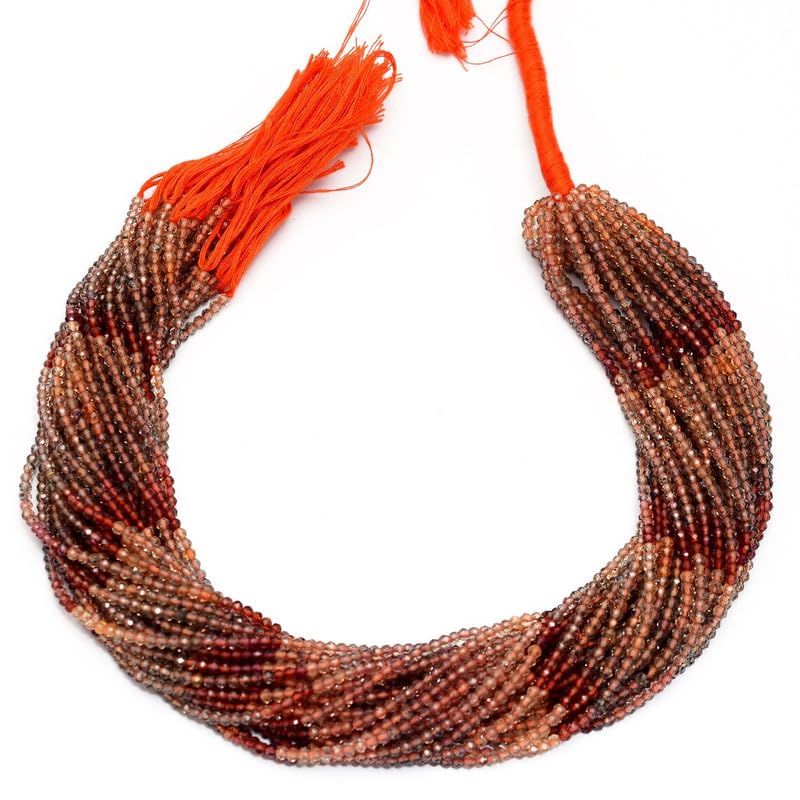 Perline sfaccettate rondelle da 3 mm-3,5 mm con pietra preziosa zaffiro rosso AAA+ | Filo da 13 pollici | Perline Sfuse Di Pietre Preziose Multi Zaffiro Rosso Naturale Raro B-1-221 (Confezione Da 2)
