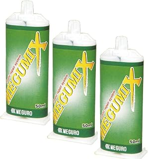 メグロ化学工业 MEGUMIX メグミックス黑色 速干 50毫升 60秒工作时间 完全干燥时间60分钟 万能成型粘合剂 3支套装 120281-3