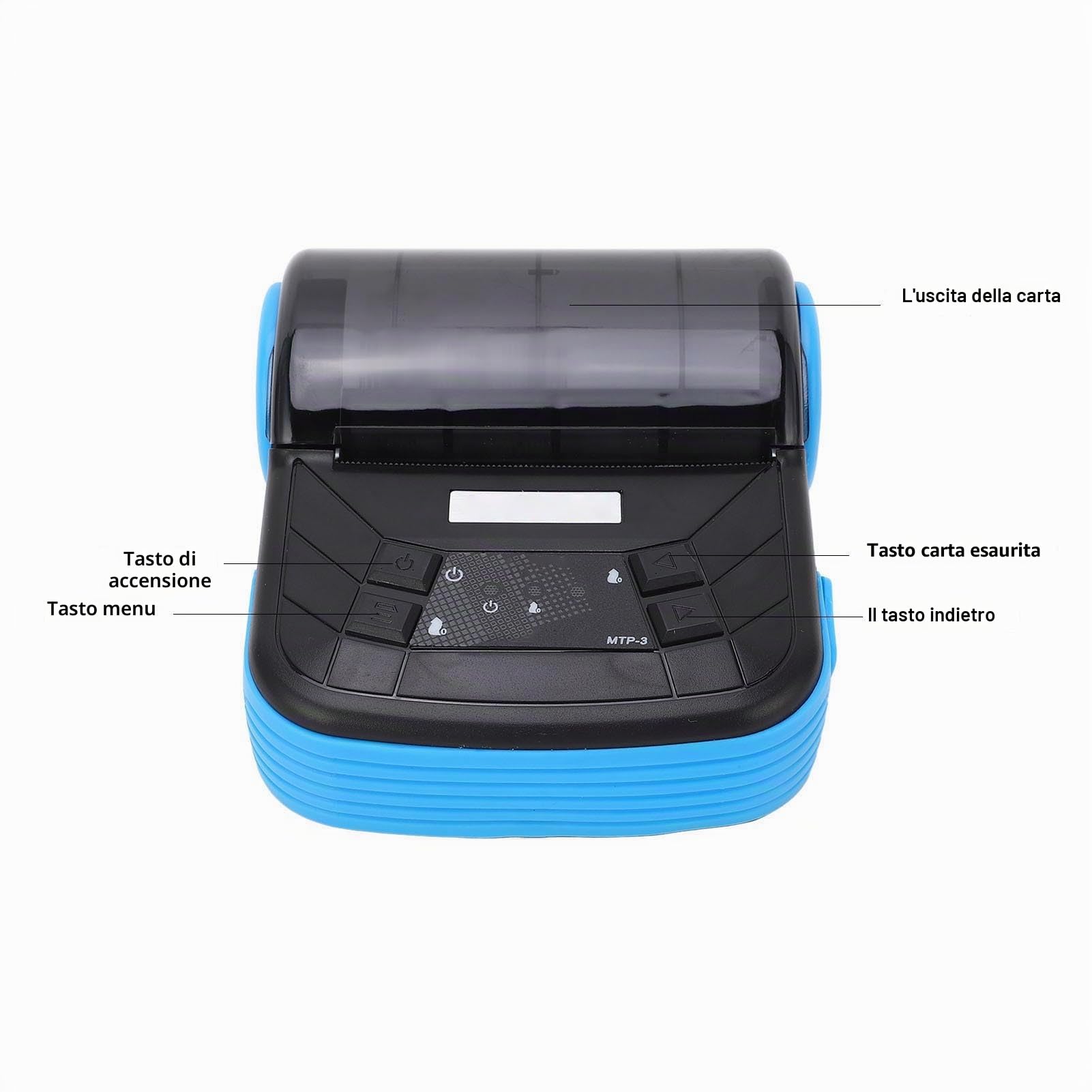 Stampante termica Bluetooth portatile 80 mm ricevuta, fattura, fattura, stampante POS, stampa con smartphone tramite Bluetooth, compatibile con IOS Android