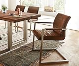 freischwinger braun Passend bezogene Armlehne | Hochwertige Verarbeitung