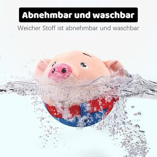 Genérico Juguetes Resistentes para Perros,2026 Juguete Peluche Activo para Mascotas, Juguetes Interactivo para Perros con Pelota Chirría, Juguete Peluche con Pelota Rebota Mascotas (Red Pig) - imagen 4