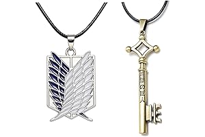 Wiazhu Anime Aot Eren Key Pendant Necklace Jewelry for Men