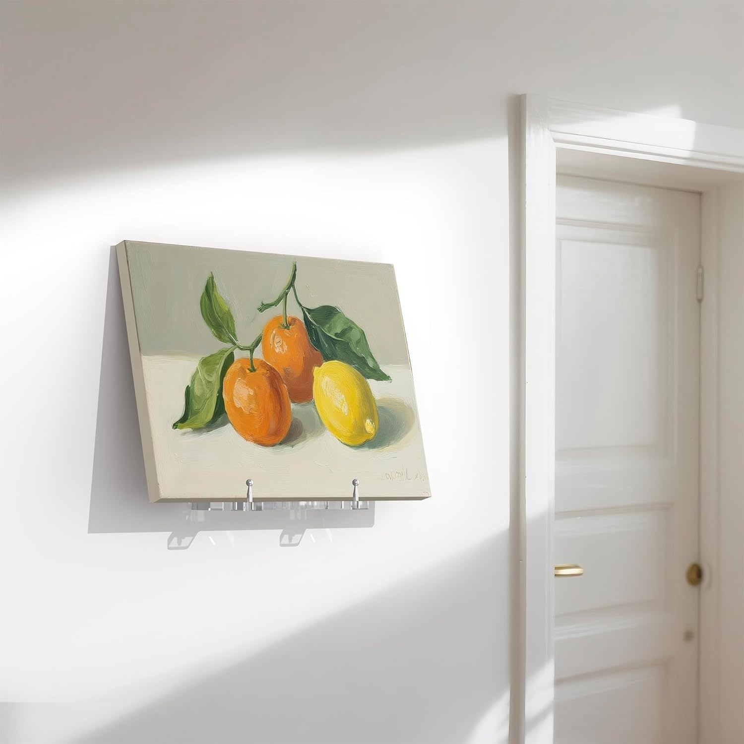 Wall-Mount Acrylic Display Shelf for Plates, Acrylic Plate Stand with Adjustable Display Angle, Ideal Hanger for 6-16 Inch Plates, Picture Frames, Bowl, Certificate, Artwork, Silver Pegs - 2 Pack