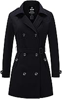 Wantdo Women's Waterproof Trench Coat with Belt - Classic Double-Breasted Lapel, Windproof Outerwear for Rainy Days