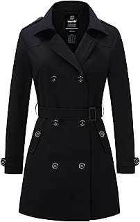 Women's Waterproof Trench Coat Classic Lapel Outerwear Coat with Belt