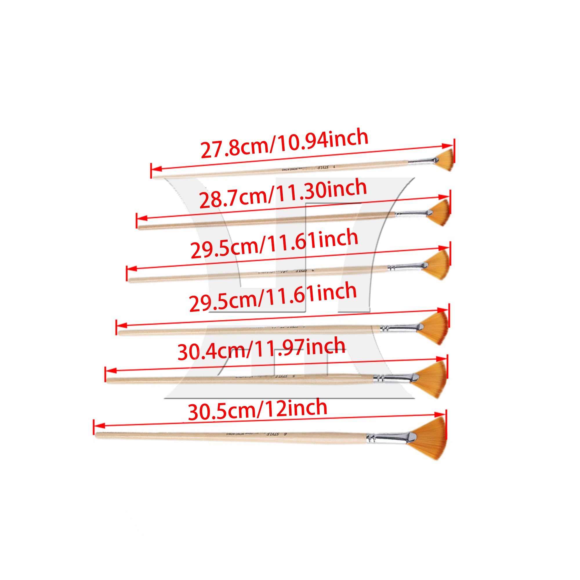 RDEXP Lot de 18 pinceaux en nylon souple avec manche long en bois pour aquarelle