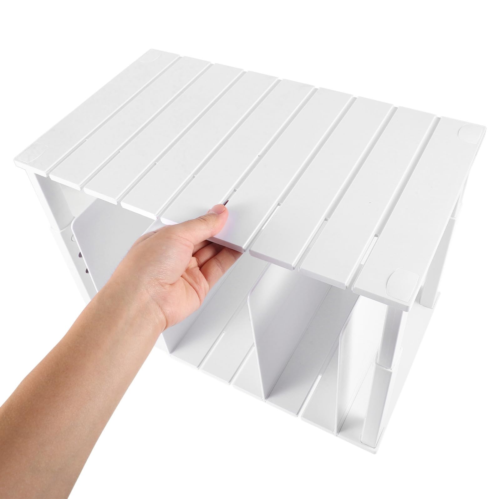 PRETYZOOM Organizzatore per Borse da Armadio in Abs Bianco, 4 Divisori