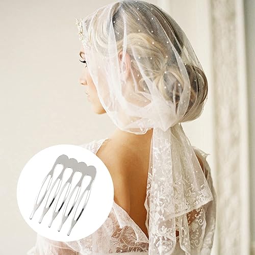 Miniatura 7 de 20 peines pequeños de metal pequeños para mujeres y niñas, peines deslizantes de alambre en blanco liso para clips de torsión y manualidades