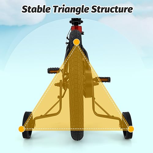 Miniatura 6 de Olakids Bicicleta para niños, 12, 14, 16, 18 pulgadas, con ruedas de entrenamiento, timbre de seguridad, asiento ajustable y manillar, freno de mano