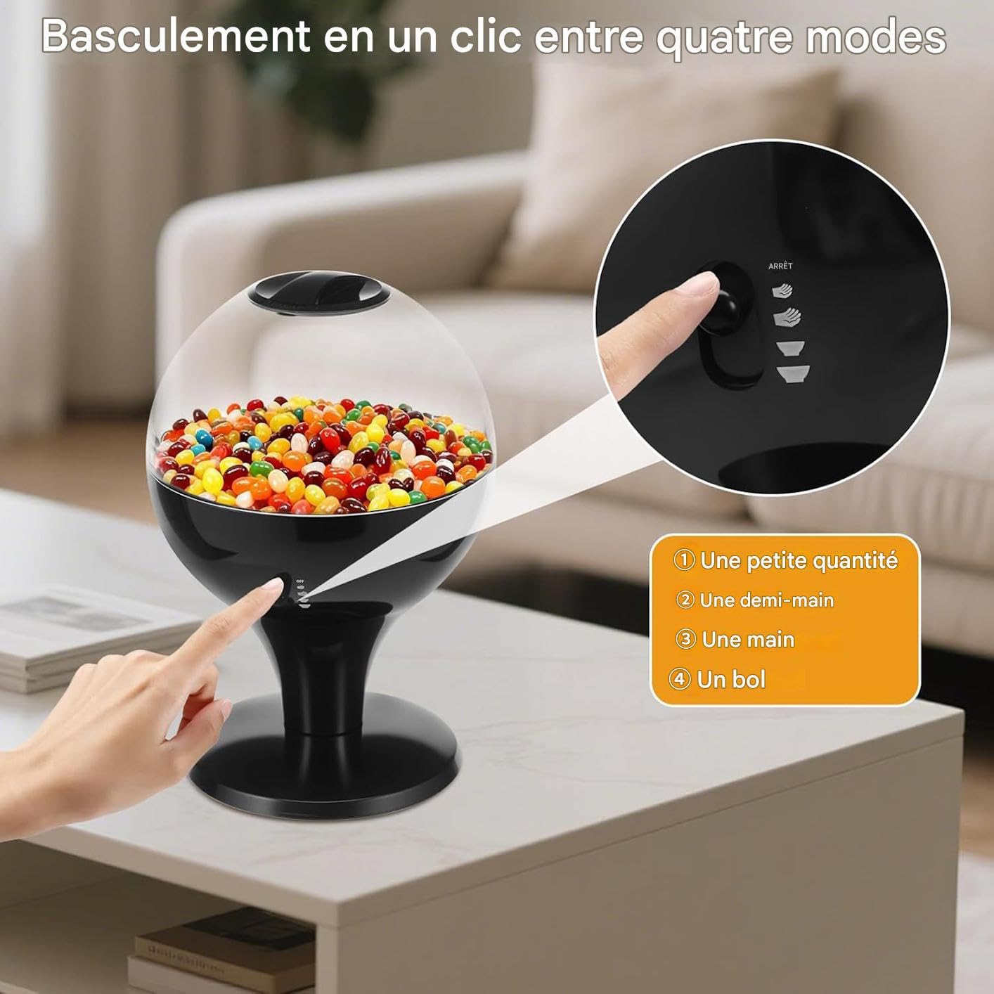 Générique Distributeur de Bonbons Automatique - Machine avec Capteur Automatique | Distributeur de Bonbons pour Bureau - pour Snacks, Aliments, Noix, Bureau, Maison, Plan de Travail, Halloween, Noël