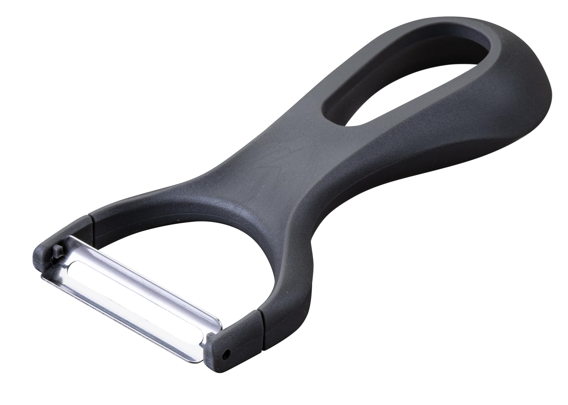 Fackelmann Y-Peeler, Ergonomic & Lightweight Handle, Function Head Stainless Steel, Suitable for Fruit & Vegetables of All Types, 2x13.5x6.1cm, Black